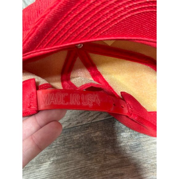 Vintage BRCF Embroidered Corduroy Snapback Trucker Hat Made in USA Red - Picture 5 of 9